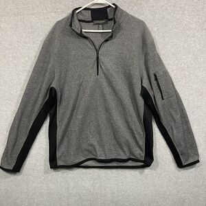Banana‎ Republic Shirt Men Large Grey Long Sleeve Mock Neck Pullover 1/4 Zip